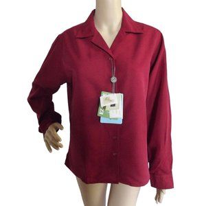 Nexus Apparel Shirt Women's Medium Chili Red Smartech Micro Herringbone m